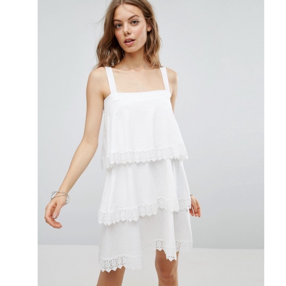 ASOS Dresses & Skirts - ASOS Tiered Cotton Lace Detail Dress 4